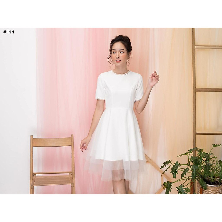 ĐẦM TRẮNG DỰ TIỆC - hàng thiết kế cao cấp