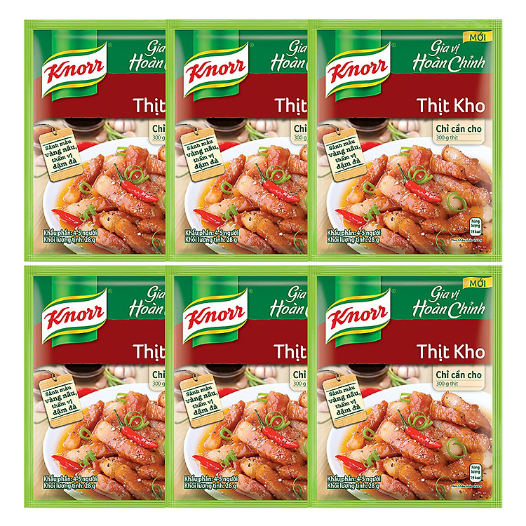 Combo 6 Gói Knorr Gia Vị Hoàn Chỉnh Thịt Kho (28g) - 21006076