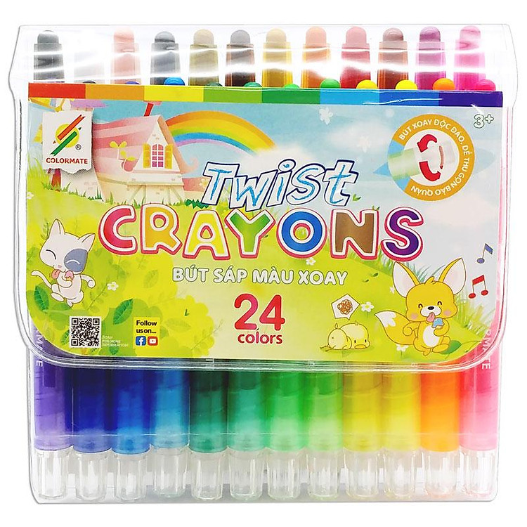 Bộ Bút Sáp Vặn Colormate 112861 (24 màu) - Ảnh 2