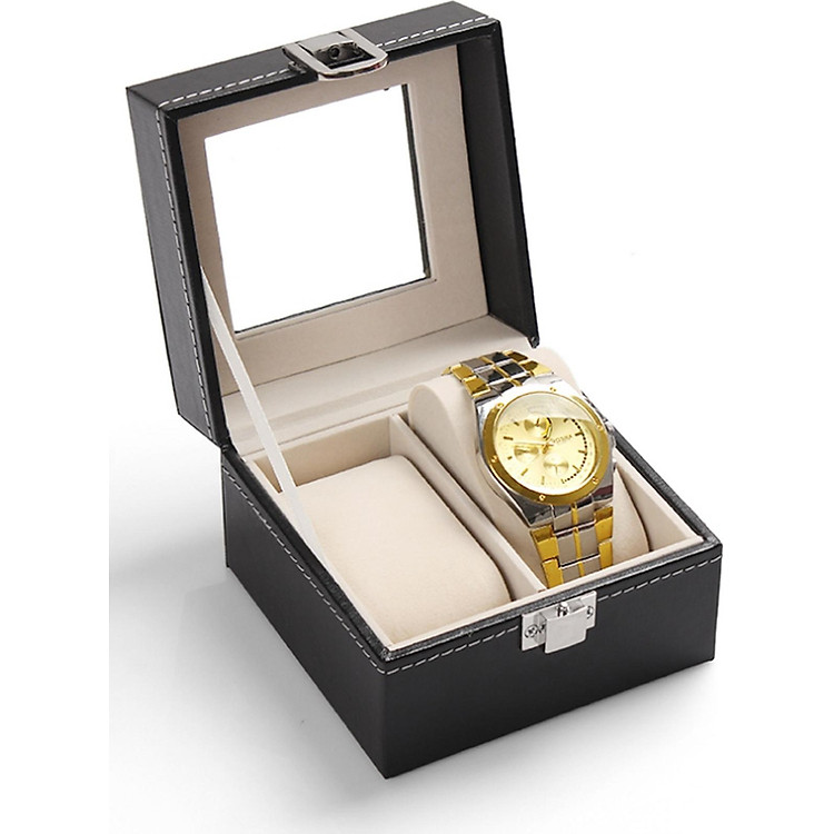 Hộp Đựng Đồng Hồ 2 Ngăn Vỏ Da