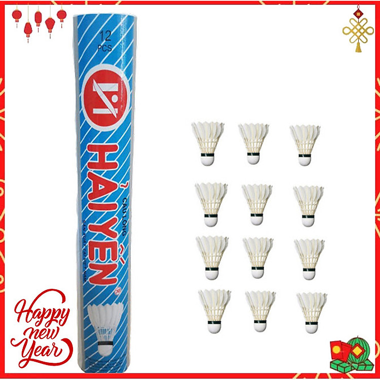 Ống cầu lông Hải Yến 12 trái loại ống xanh Biển thích hợp tập luyện thi đấu - Hàng Chính Hãng