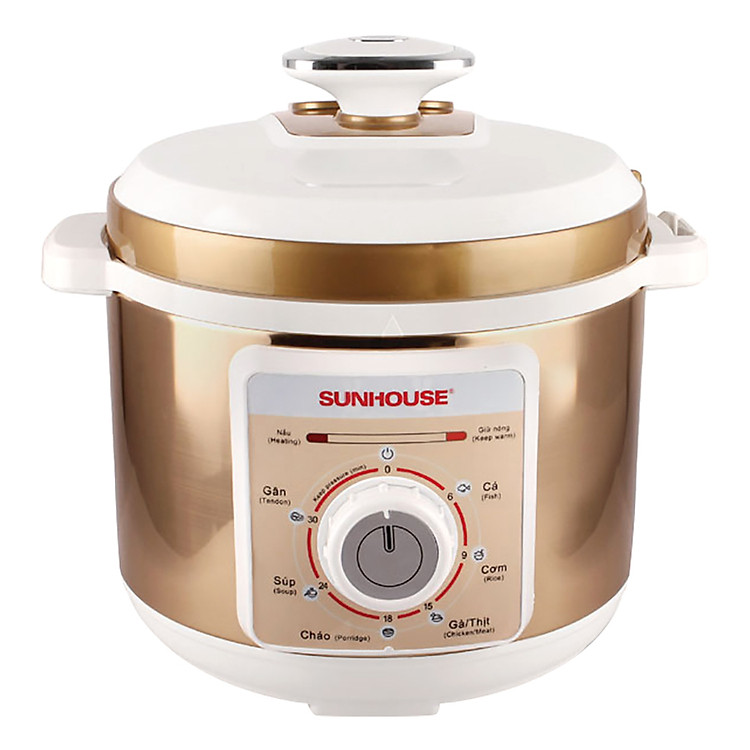 Nồi Áp Suất Đa Năng Sunhouse SHD1558G (5 lít) - Vàng Trắng - Hàng chính hãng