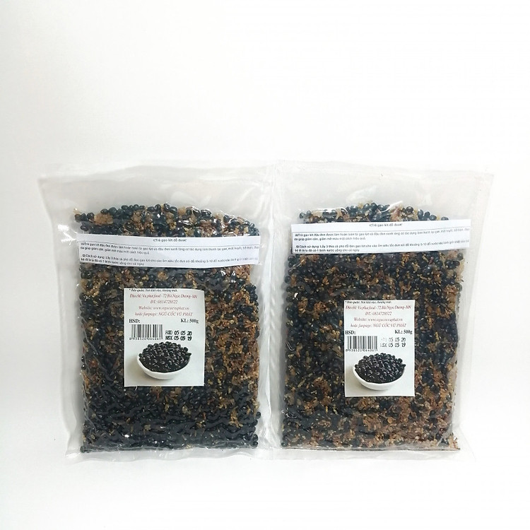 COMBO 2 BỊCH GẠO LỨT ĐỖ ĐEN RANG SẴN 500GRAM/ BỊCH