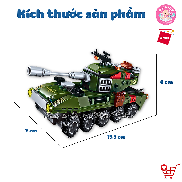 Đồ chơi lắp ráp xe tăng Qman 1803 Chính hãng Tiết kiệm - Hình ảnh 4