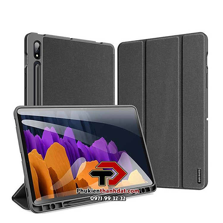 Bao da thông minh dành cho Samsung Tab S7, Tab S7+, Tab S7 FE, S8+ Plus, S8, S8 Ultra, S6 Lite P610/P615, S6 Lite 2022 Chính hãng Dux Ducis domo có khay đựng bút - Hàng Chính Hãng