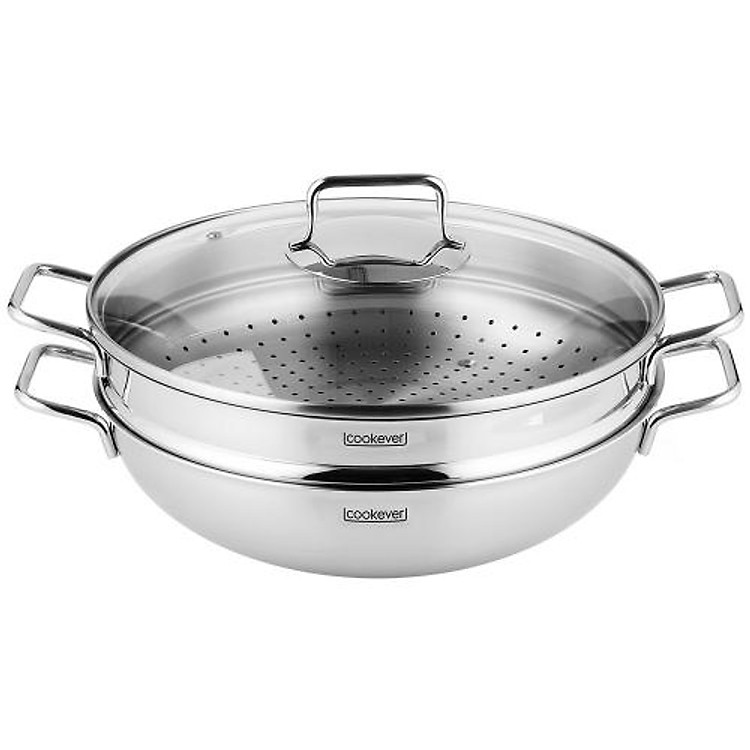 Bộ xửng hấp 32cm, gồm chảo có nắp & xửng Cookever