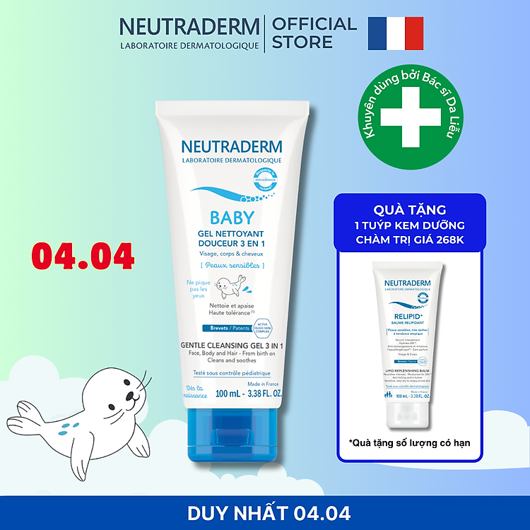 Mua tại Tiki: Sữa Tắm Gội Cho Bé NEUTRADERM 100ml Chính hãng, giá tốt