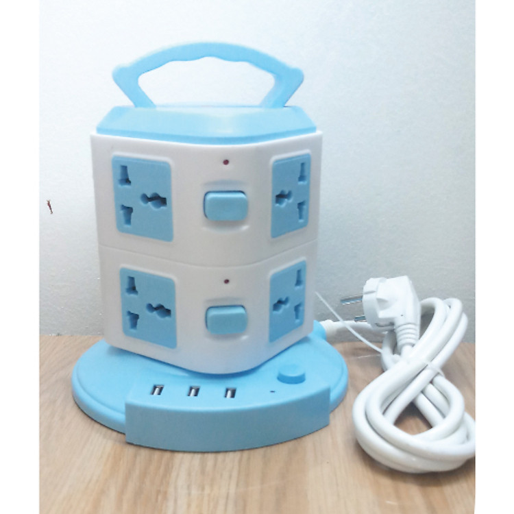 Ổ Điện 2 Tầng Thông Minh Đa Năng - 8 Ổ Cắm 3 Cổng USB