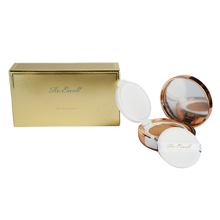 Phấn nước Re:Excell UV Cushion Multi Foundation SPF50+/PA+++ CC Cushion R&B xuất xứ LB Hàn Quốc, chiết xuất tự nhiên, phấn trang điểm, nền che khuyết điểm, nâng tone màu da, chống nắng bảo vệ da, 30g (tặng kèm 1 lõi)
