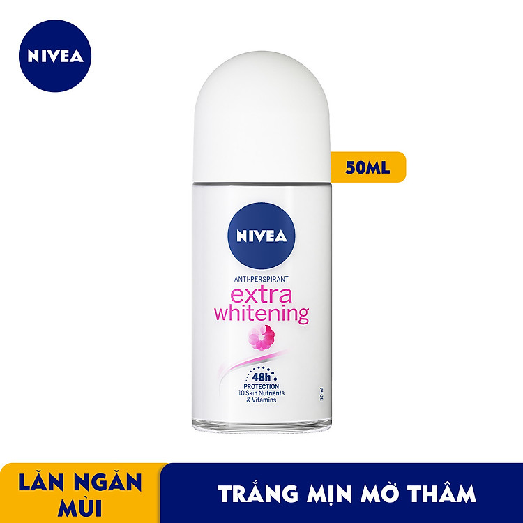 Lăn Ngăn Mùi NIVEA Extra Whitening Trắng Mịn Mờ Vết Thâm (50ml) - 83747