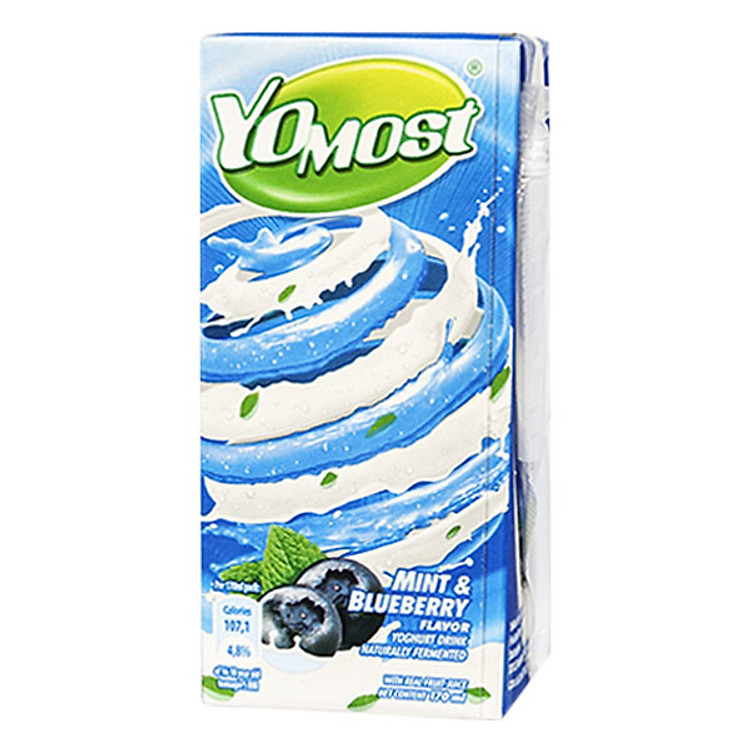 Sữa Chua Lên Men Tự Nhiên Yomost Bạc Hà - Việt Quất (170ml)