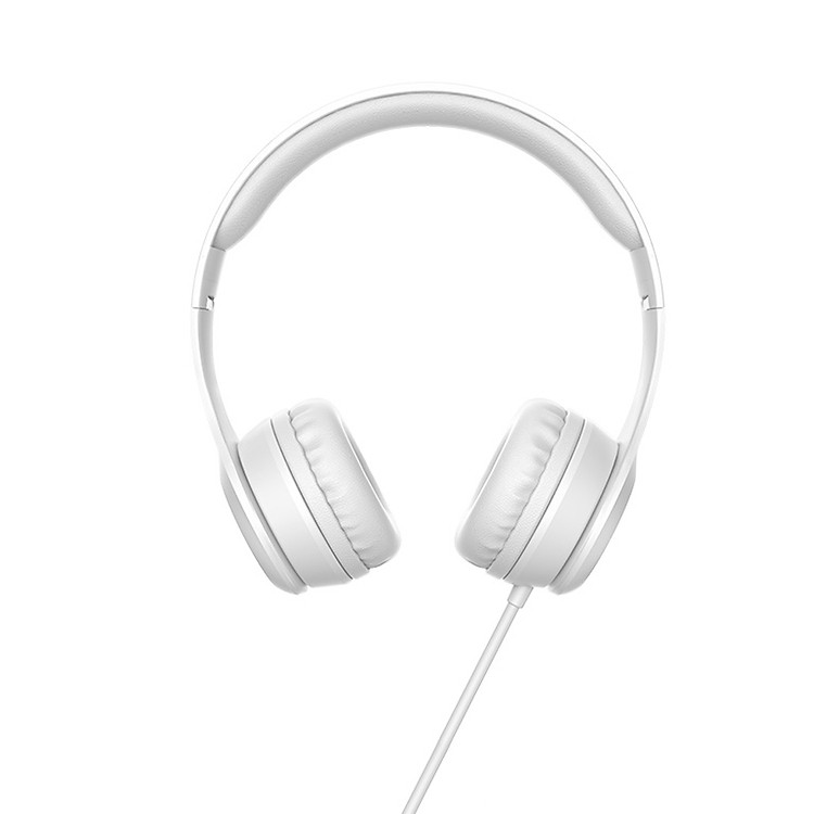 Tai Nghe Jack 3.5 Chụp Tai Thời Trang W21 Hoco + Tặng 5 Dây Quấn Cáp- Hàng Chinh Hãng