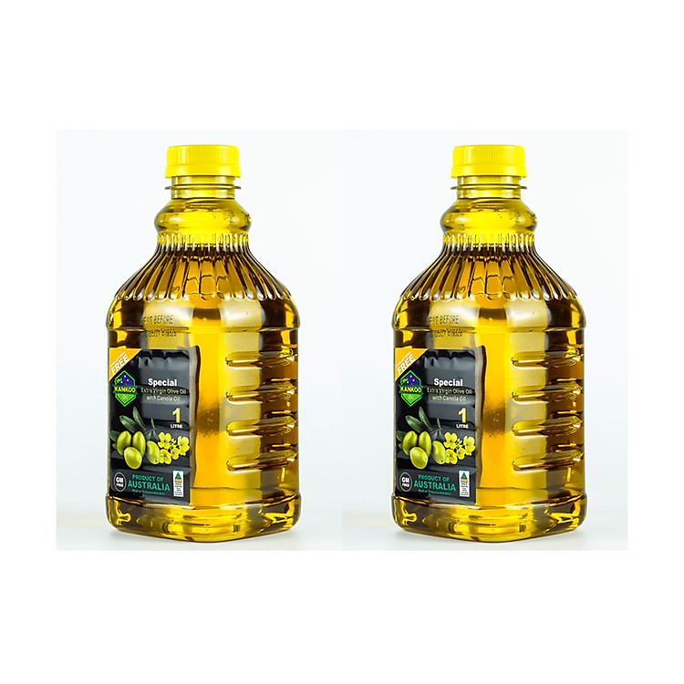 2 chai dầu Oliu hạt cải Kankoo loại 1 lít - Dầu ăn nhập khẩu Úc cực tốt cho sức khỏe - nấu gì cũng ngon