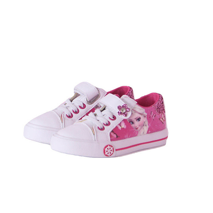 Giày Thể Thao Bé Gái Họa Tiết Elsa Xinh Xắn T25 Hống đậm