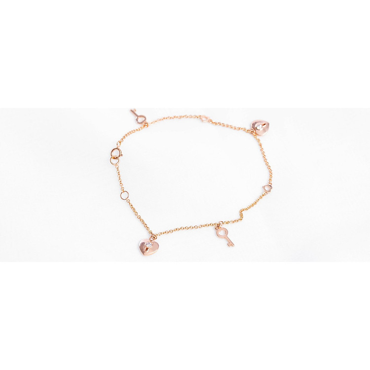 Lắc tay vàng hồng đính đá nữ DOJI 14K 0819B-LAL324