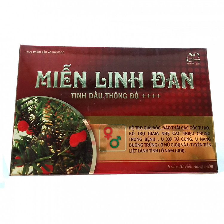 Thực phẩm chức năng ngăn ngừa u xơ tử cung, u xơ tuyến tiền liệt MIỄN LINH DAN với chiết xuất tinh dầu thông đỏ