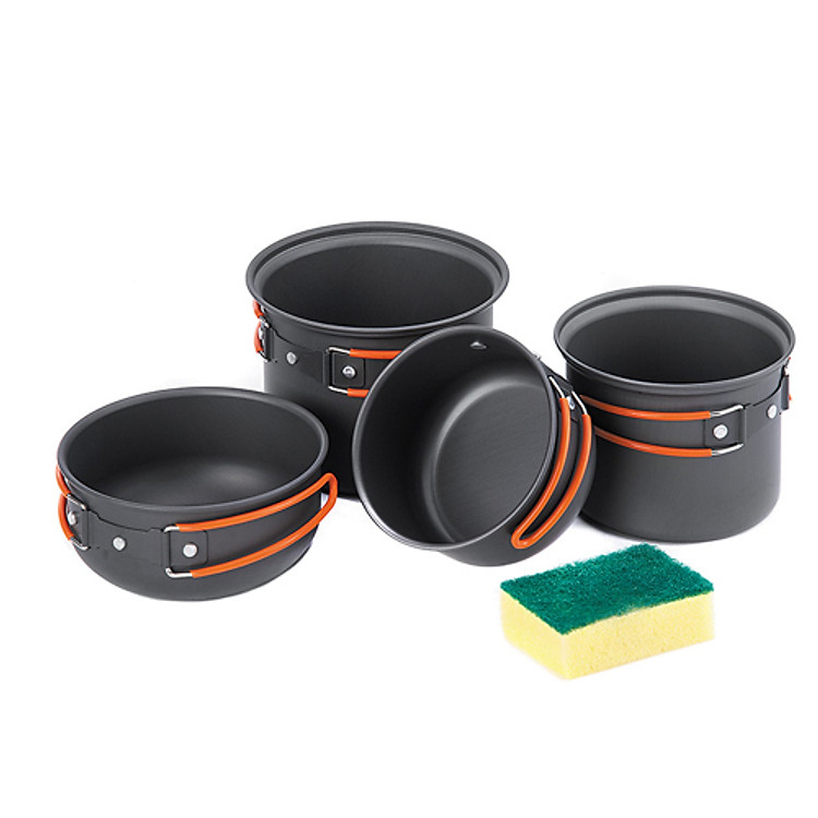 Bộ Nồi Cắm Trại 4 Chiếc Chống Gỉ Naturehike NH15T401-G Siêu Tiện Lợi