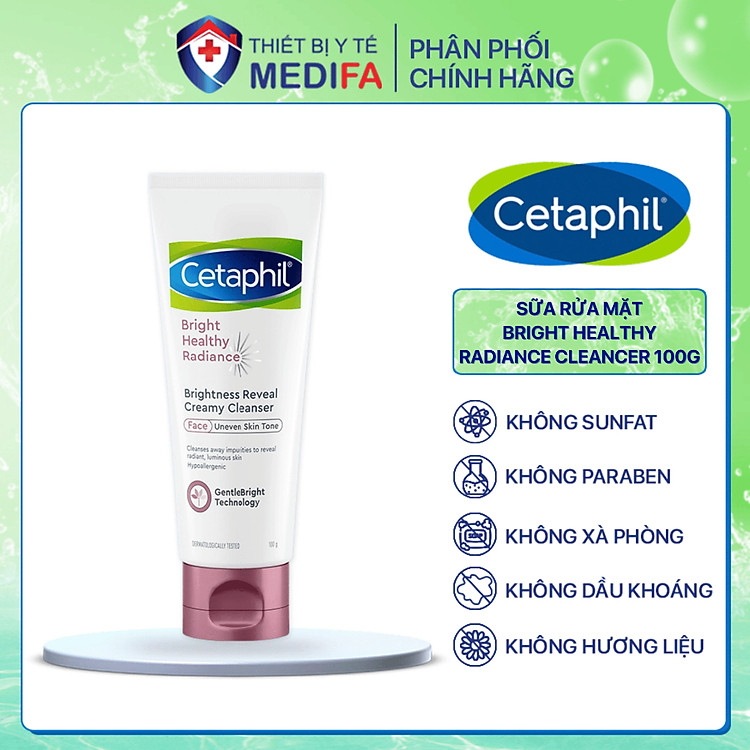 Sữa rửa mặt làm sáng da Cetaphil Bright Healthy Radiance Creamy Cleanser 100g