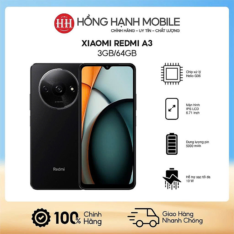 Điện Thoại Xiaomi Redmi A3 3GB/64GB - Hàng Chính Hãng