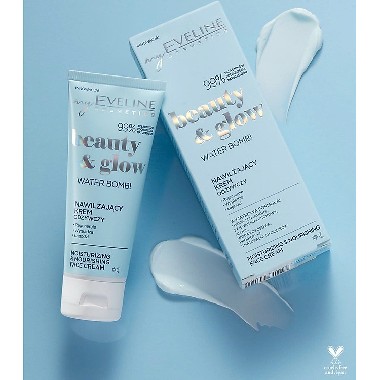 Kem Dưỡng Eveline Water Bomb Beauty & Glow (xanh dương) - Ảnh 5