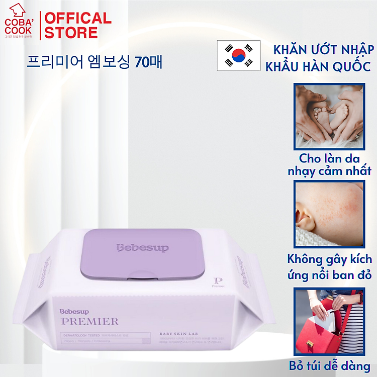 Khăn Ướt Hàn Quốc Primier 70 TờThương Hiệu Bebesup