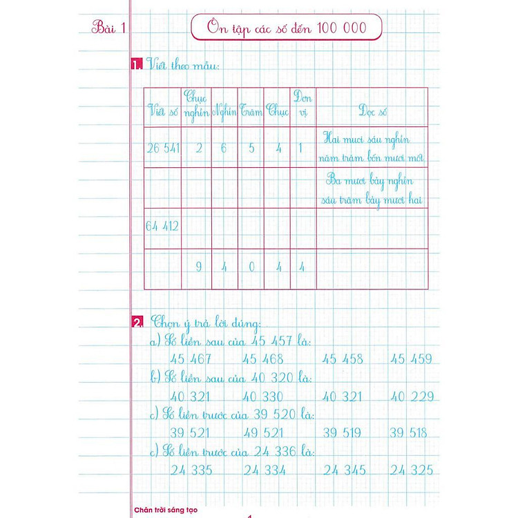 Luyện Tập Toán Lớp 4 - Trình Bày Trên Giấy Ô Li - Bám Sát SGK Chân Trời Sáng Tạo - Ảnh 2