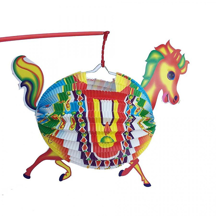 Đèn lồng trung thu bằng giấy cỡ trung - Hình con ngựa