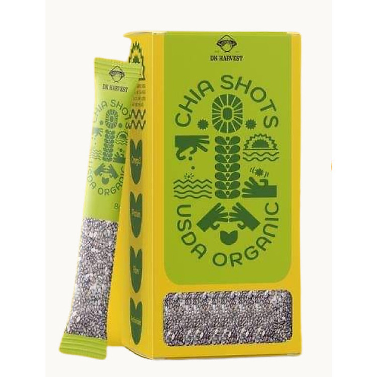 Hạt chia shot Organic DK Harvest nhập khẩu (1 hộp 15 gói nhỏ) 15x6g