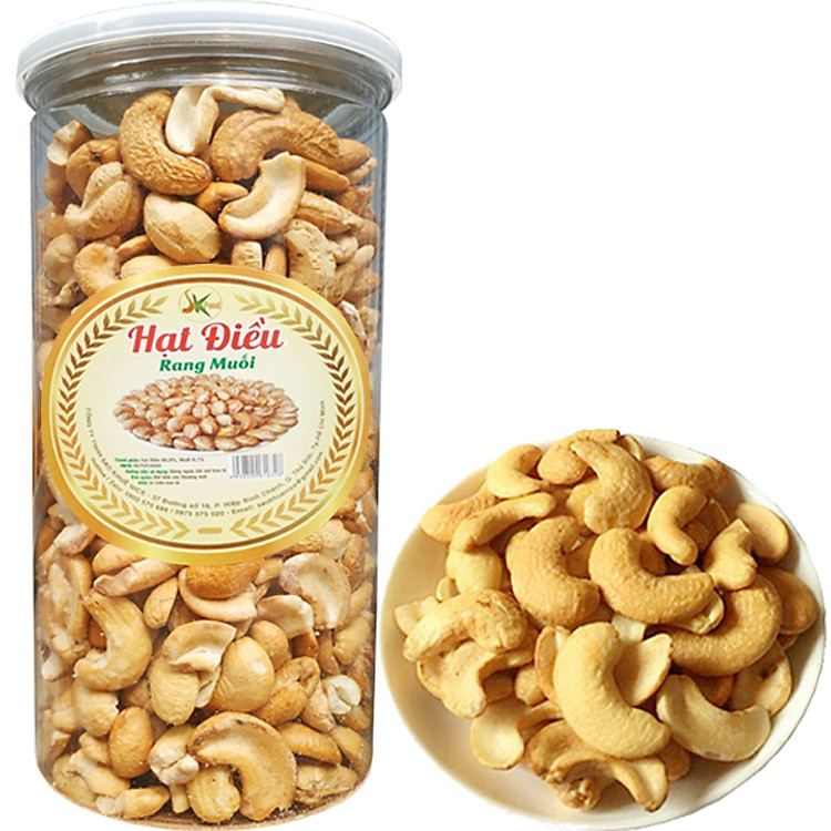 Hạt Điều Rang Muối Sạch Vỏ Chất Lượng Hiệu SK FOOD - Hũ 500G