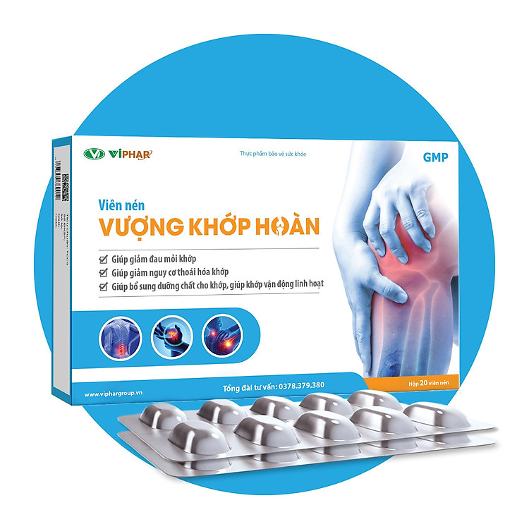 (CHÍNH HÃNG) Viên nén VƯỢNG KHỚP HOÀN ( Hộp 20 viên ) giúp giảm đau mỏi khớp, giảm nguy cơ thoái hoá khớp. Bổ sung dưỡng chất cho khớp, làm trơn ổ khớp, giúp khớp vận động linh hoạt, tái tạo và nuôi dưỡng sụn khớp