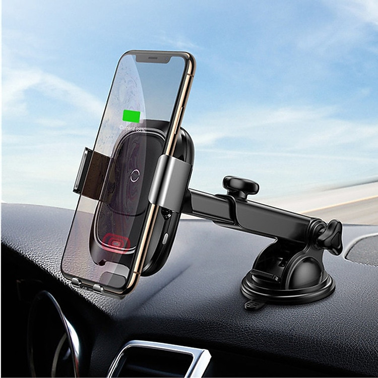 Giá đỡ kiêm Sạc không dây Qi thông minh trên xe hơi Baseus Vehicle 2 in 1 hỗ trợ sạc nhanh cho điện thoại smartPhone (chuẩn Qi, sạc thông minh,10W) - Hàng chính hãng