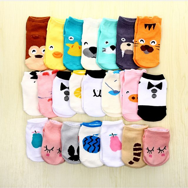 Set 5 đôi tất hoạt hình cho bé T02 size S