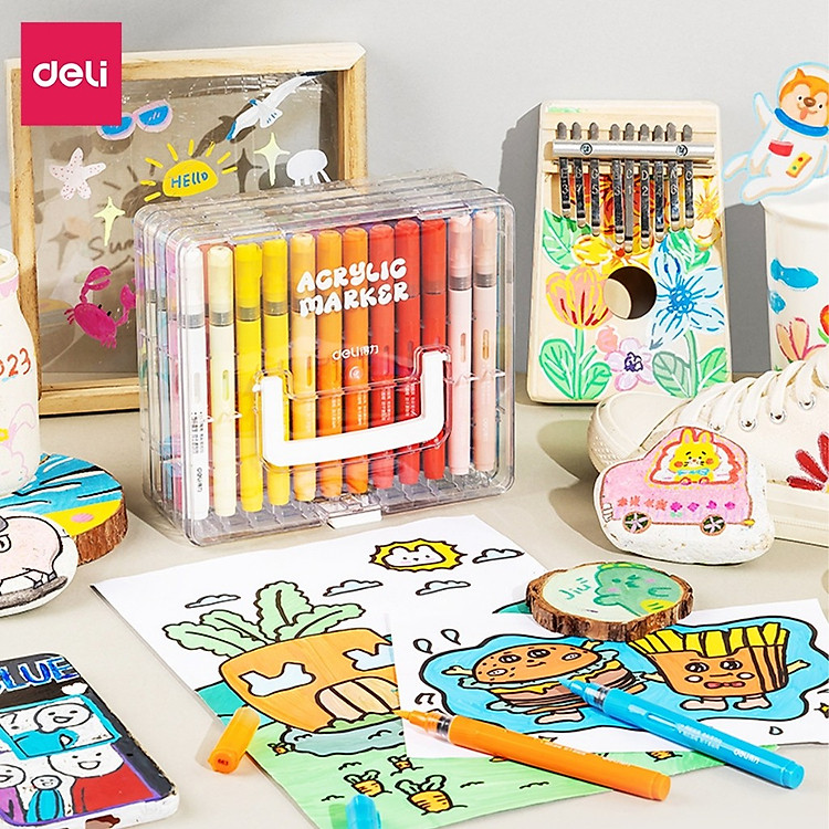 Bút Màu Acrylic Marker Roller (12 màu) - Ảnh 7