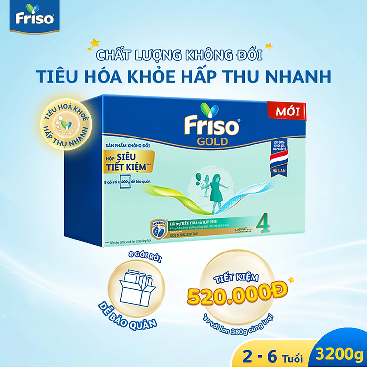 Nơi mua Sữa Bột Friso Gold 4 Hộp 3.2kg Uy tín Ưu đãi - Hình ảnh 3