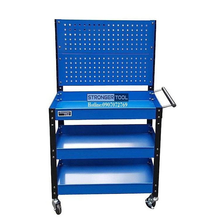 XE ĐẨY DỤNG CỤ 3 NGĂN CÓ TẤM TREO