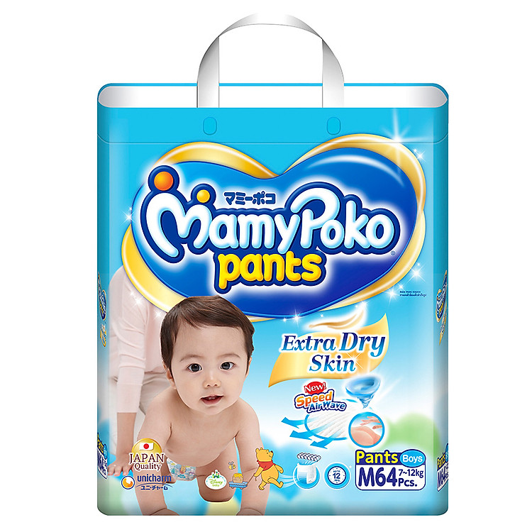 Tã Quần Mamypoko Bé Trai Gói Cực Đại M64 (64 Miếng)