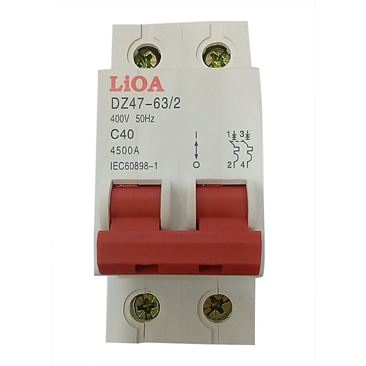 Cầu dao tự động an toàn (APTOMAT) LIOA 2 cực 40A dòng cắt 4,5KA LIOA MCB2040/4,5