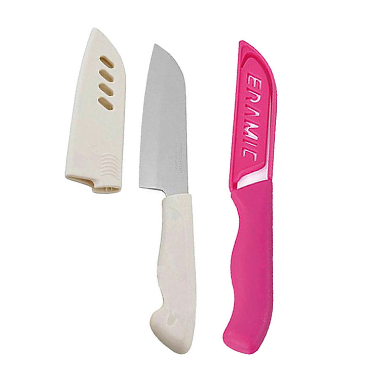 Combo Dao gọt hoa quả cao cấp có nắp đậy + Dao sứ 16cm nội địa Nhật Bản - Giao màu ngẫu nhiên