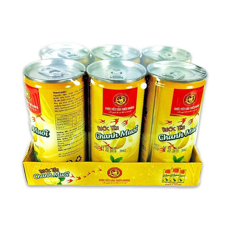 Lốc Nước Yến Thiên Hoàng Chanh Muối (6 Lon x 190 ml)