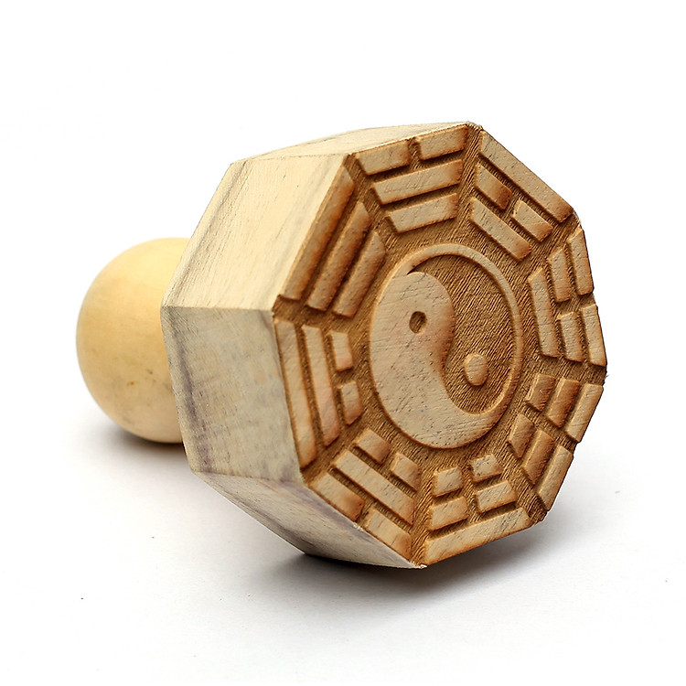 Dấu triện Bát Quái Gỗ thị - 6x6cm