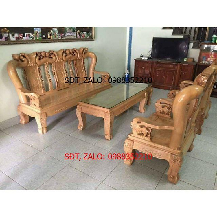 Bộ bàn ghế minh đào tay 10 gỗ sồi nga