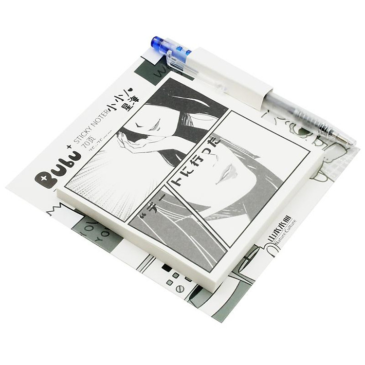 Giấy Note Hình Kèm Bút 75 x 75 mm Bu Bu BLTP-0341 (70 tờ) - Ảnh 5