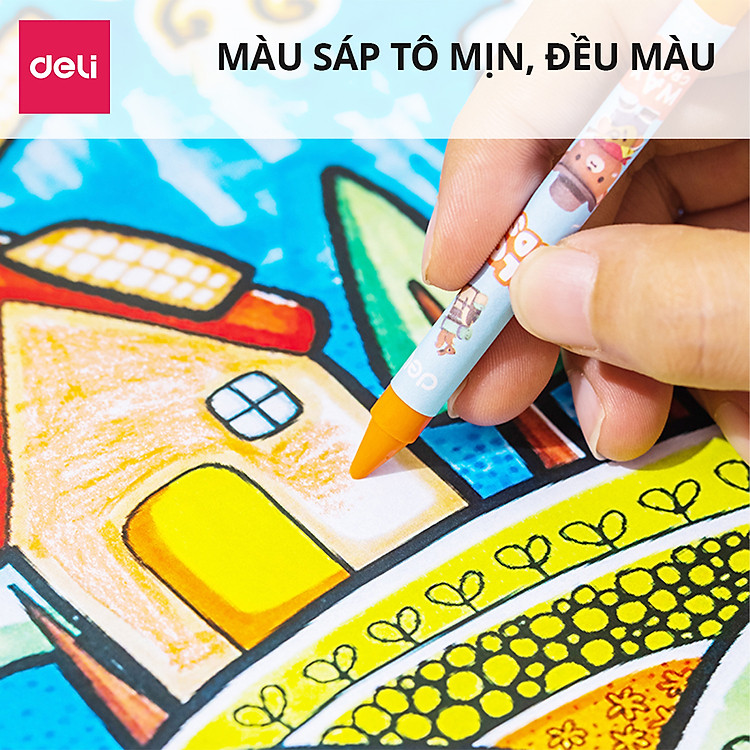 Bút Sáp Màu Colorkids Deli (10 màu) - Ảnh 5