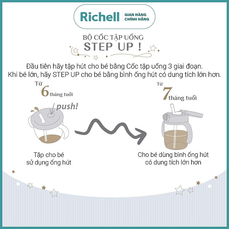 Mua Bộ cốc tập uống AXSTARS Richell Nhật Bản Chính hãng Giá tốt - Hình ảnh 4