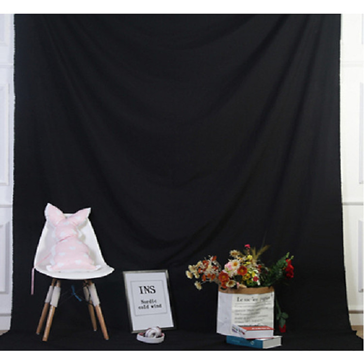Phông vải đơn sắc màu đen 2.9x5m