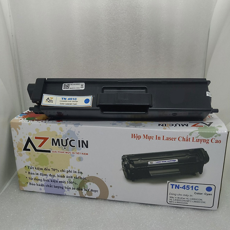 Hôp mực AZ TN451 BK, C, Y, M dùng cho máy in Brother HL L8260CDN/ L8360CDW/ MFC L8690CDW - Hàng chính hãng