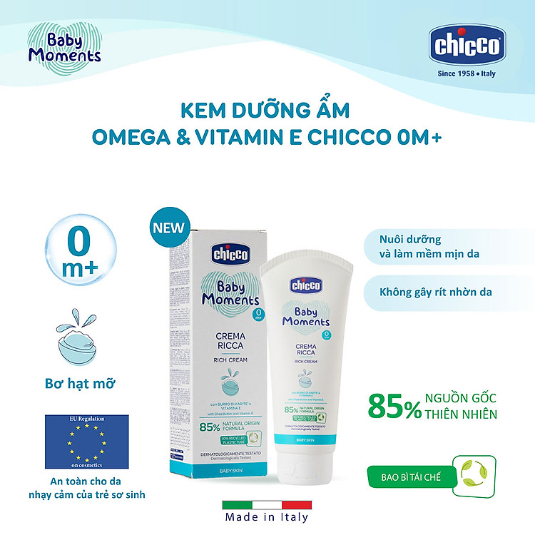 Kem dưỡng ẩm Omega và vitamin E Chicco Chính hãng Tiết kiệm - Hình ảnh 5