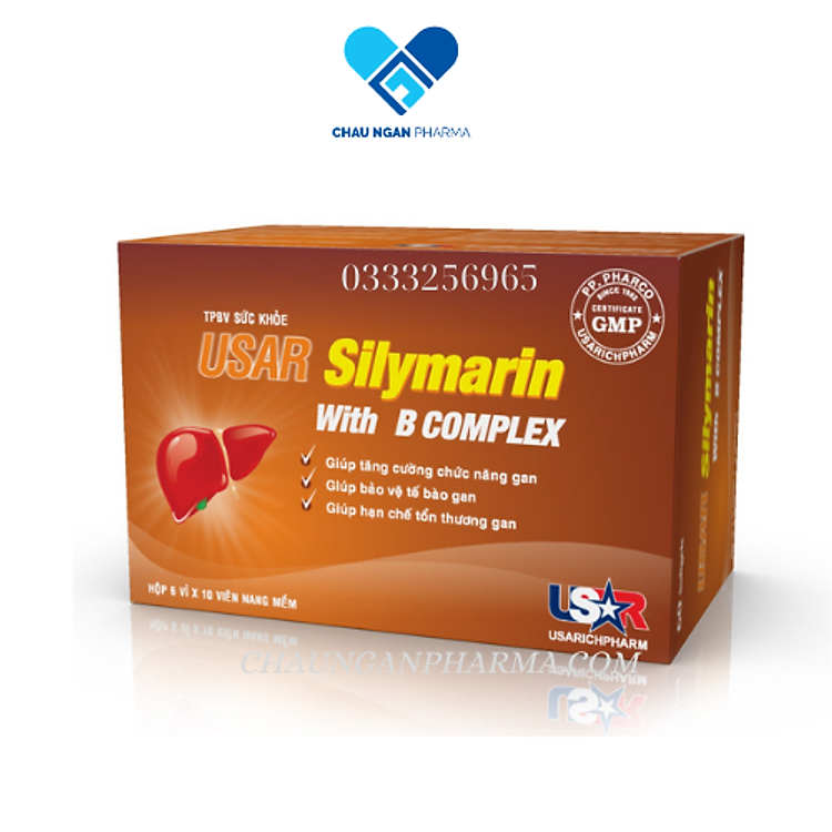 Viên bảo vệ gan USAR SILYMARIN WITH B COMPLEX (Oblong) Phong Phú Hộp 60 viên