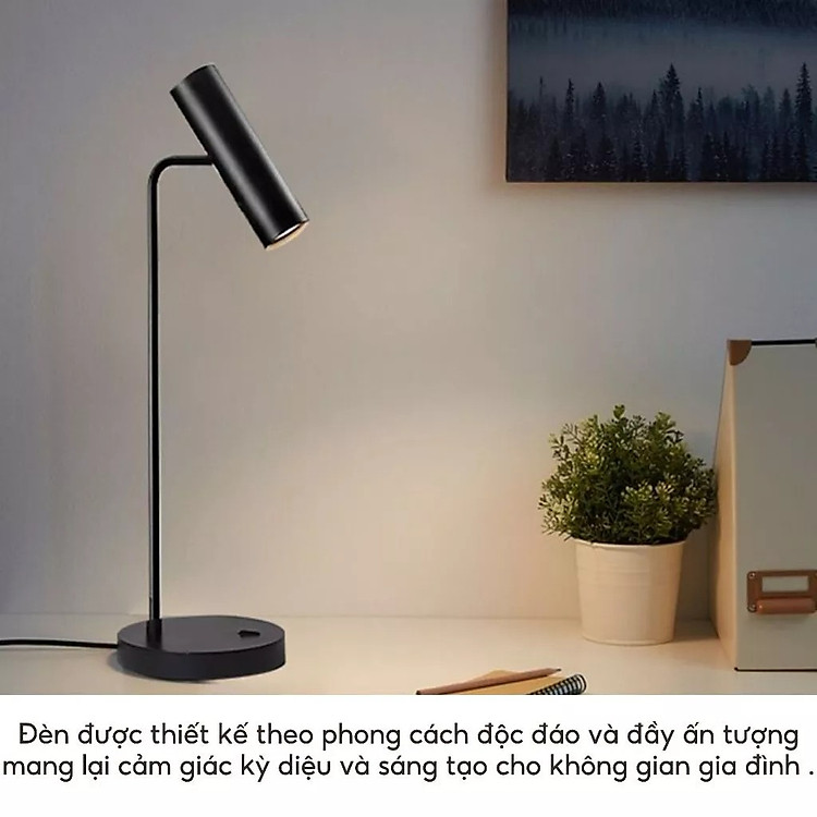 Đèn Bàn 55 Decor Lighting DB62 – Hiện Đại, Phong Cách Bắc Âu 3, Bóng E27 Thân Đen - Hàng nhập khẩu