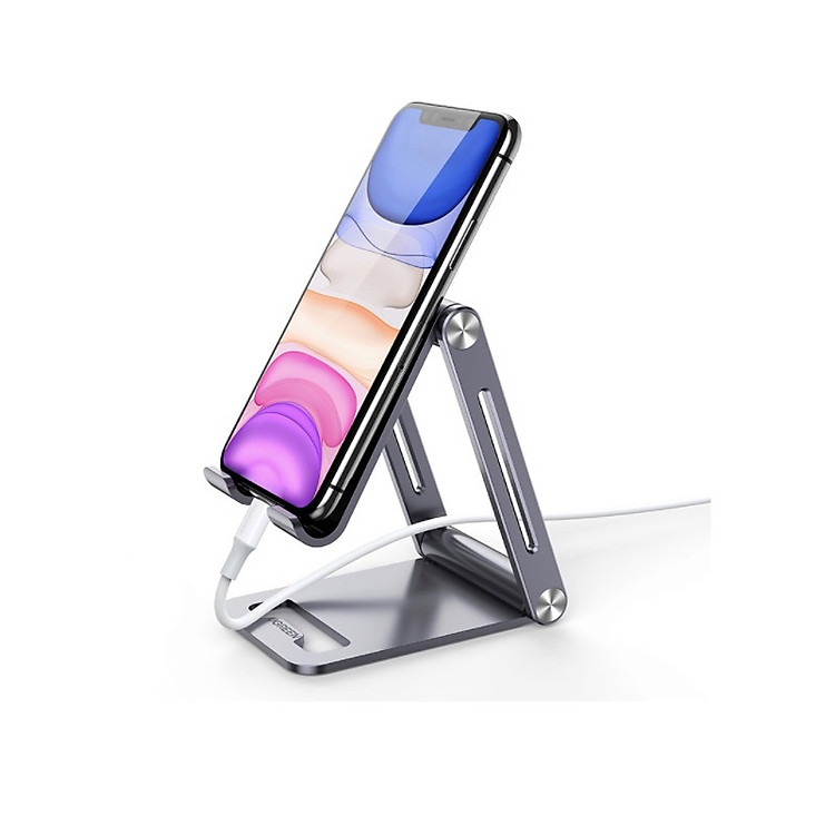 Giá đỡ Điện Thoại để bàn bằng nhôm có thể trượt Màu Xám Ugreen 80708 LP263 Hàng chính hãng